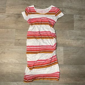 Striped body con maternity dress